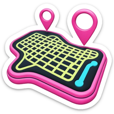 pink big gps map lines sticker