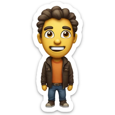 Design an emoji that captures the essence of raw, unfiltered emotion. Think of something edgy but subtle, maybe a face with a twisted grin or a mischievous wink, blending humor with a hint of rebellion. Keep it expressive but not overtly explicit, focusing on the eyes and mouth to convey a sense of playful defiance. Use bold lines and exaggerated features to make it stand out, but avoid anything that could be flagged as inappropriate. Aim for a design that feels bold, unconventional, and slightly dark, but still within the bounds of creativity. sticker