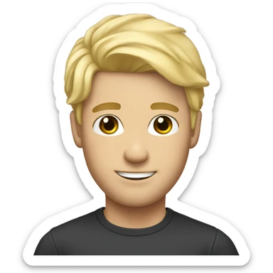 gay men blond hair with classes, look fun and cute sticker
