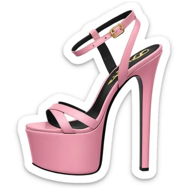 platform heel sandal, stiletto, pink, thick platform, 8 inch sticker