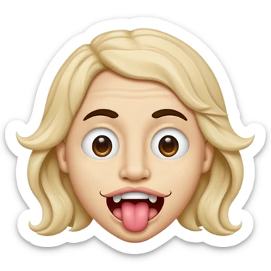 Ojos en forma de equis boca ondulada y con lengua afuera del lado izquierdo como el logo de nirvana sticker