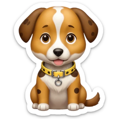 dog wearing yellow gps collar sticker