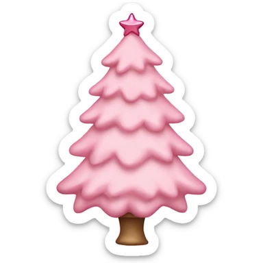 Light pink Christmas tree with bows sticker