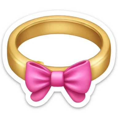Little gold ring with a pink bow sticker