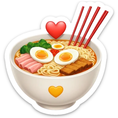 Ramen bowl with heart for 'Dynamite' by BTS sticker