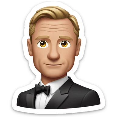 Daniel Kraig james bond in pink suit sticker