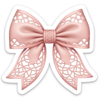 cute coquette light pink lace bow only sticker