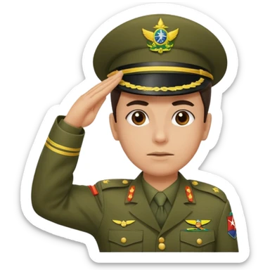 Ele precisa ter o fardamento do exército Brasileiro e fazer continência  sticker