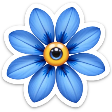 blue flowers with eyes sticker