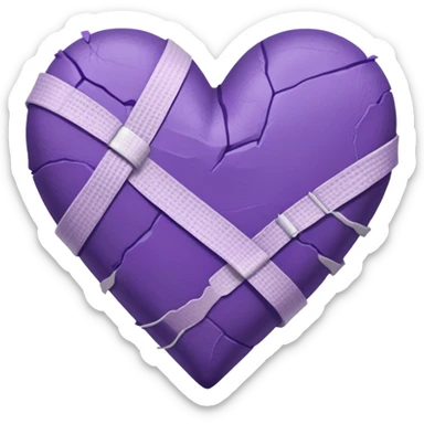 purple heart with a bandage sticker