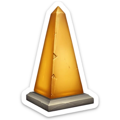 gray obelisk with honey sticker