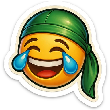 lol face laughing crying
make him smile
Change His durag To Green sticker