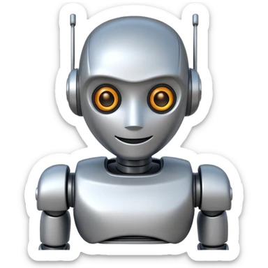 Crée-moi un robot sympathique, pour un chatbot moderne, je veux uniquement la tête sans le corps sticker