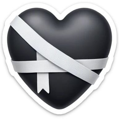 Cuore nero con cerotto sticker