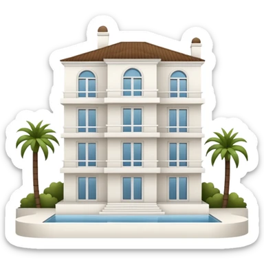 white 3 floor luxurious villa sticker