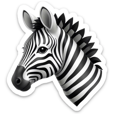 monochrome zebra 2d sticker