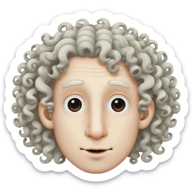 Branco, cabelo enrolado, nariz grande sticker
