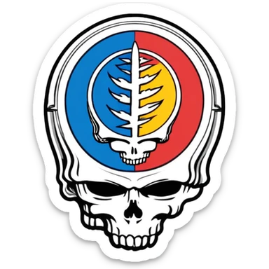 gratefule dead steal your face logo with new mexico zia symbol sticker