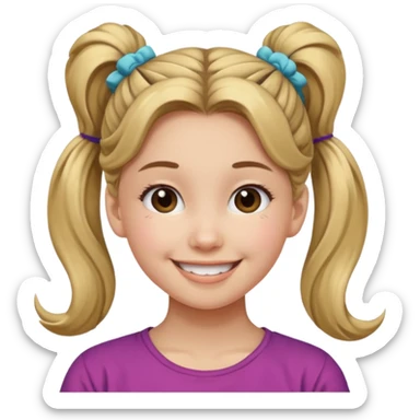 Teen girl with scrunchie ponytail sticker