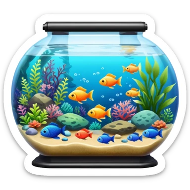 A big fish tank with lots of aquatic life in it  sticker
