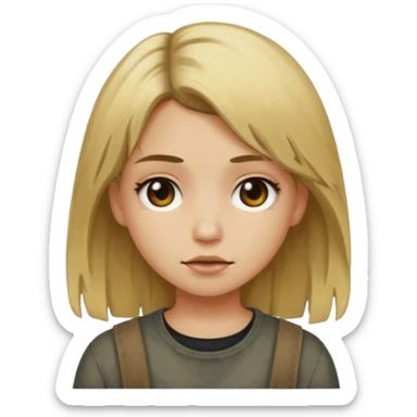 grunge girl with dirty blonde hair sticker