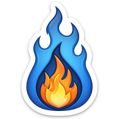 can you make me a dark blue fire emoji that i can just copy and past pls sticker