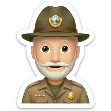 Male Park Ranger with white beard  sticker