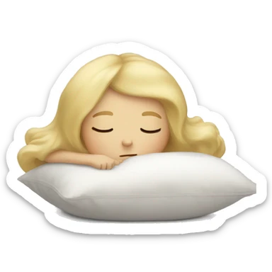 blonde girl asleep on pillow sticker