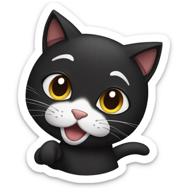 black cat pleading  sticker
