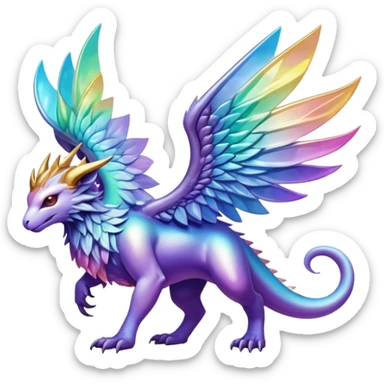 Epic divine legendary complex detailed iridescent gradients aesthetic-scenery-Fakémon-creature sticker