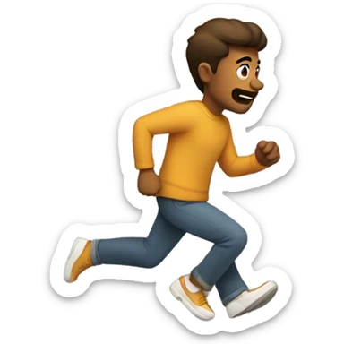 Dad running away from family sticker