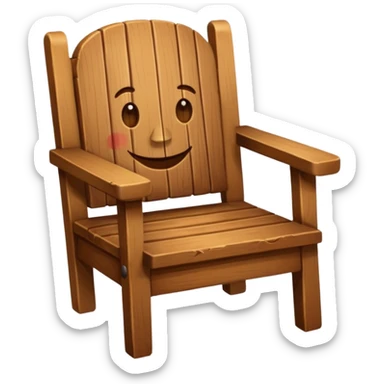 Chair with face sticker