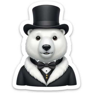 polar bar with top hat sticker