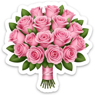 pink bouquet with heart accents sticker