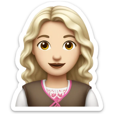 smiling slavic girl with white skin and pink lips sticker