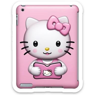 je veux un iPad rose cute avec une coque hello kitty sticker