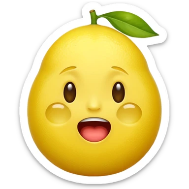 Lemon emoji 🍋 with a crying laughing face 😂 sticker