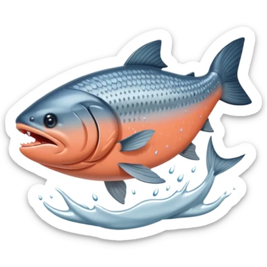 salmon flopping around on land sticker