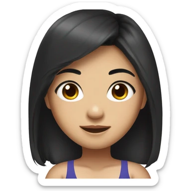 a black-haired Asian in a one-piece swimsuit sticker