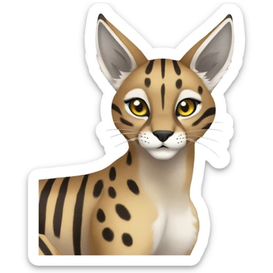 Striped and spotted Lynx-Caracal-Fakemon-hybrid full body sticker