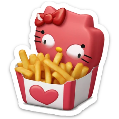 Hello kitty chicken nuggets with French fries sticker