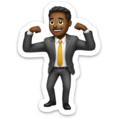 finance bro aggressively dabbing sticker