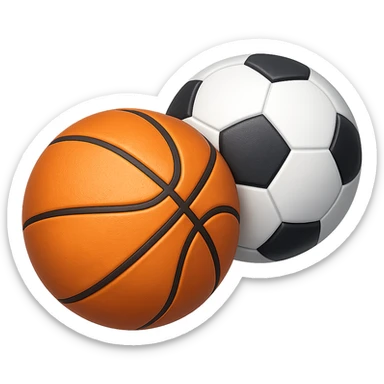 Сгенерируй мне в стиле детализированного емодзи два скрещенных мяча на пнг фоне без фона sticker