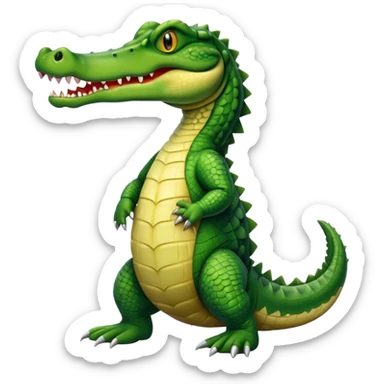 full body of alligator, front view sticker