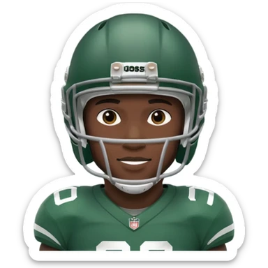 College football player helmet in dark green color ( black player ) sticker