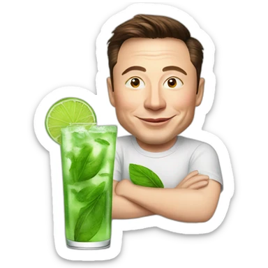 elon musk drink mojito sticker