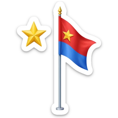 Make an a flag that is red blue red it’s a yellow star in the middle no stick  sticker