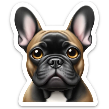 black french bulldog with floppy ears  sticker