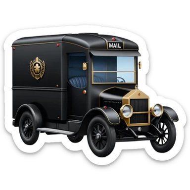 Ornate but stealth 1918 Darth Vader Rolls Royce Grumman mail truck sticker