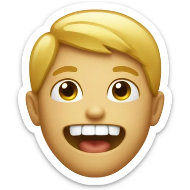 Smile emoji will gold teeth sticker